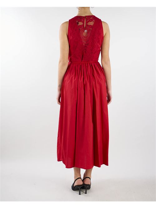 Long dress in poplin and lace Twinset TWIN SET | abito en | TT2080740